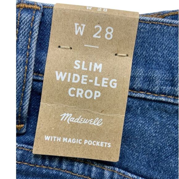 Madewell Jeans Womens 28 Slim Wide Leg Crop Button Fly Mid Wash Streetwear Denim - Picture 16 of 16